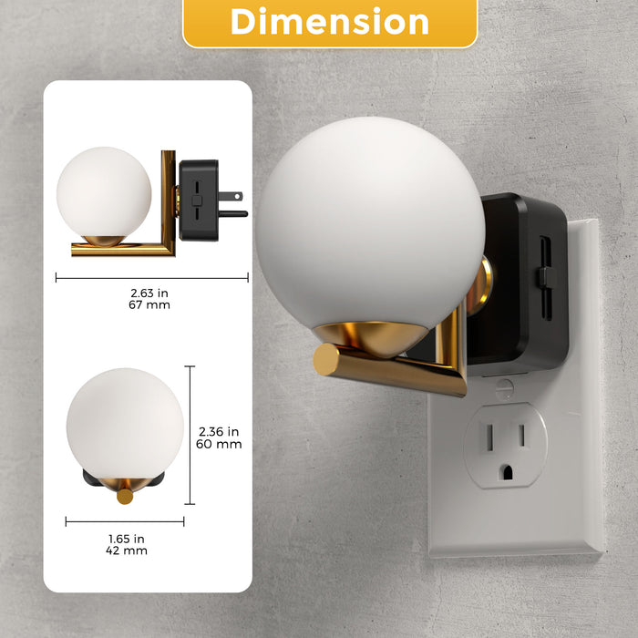 Plug-in Night Light white ball shaped lampshade - [lohasled]