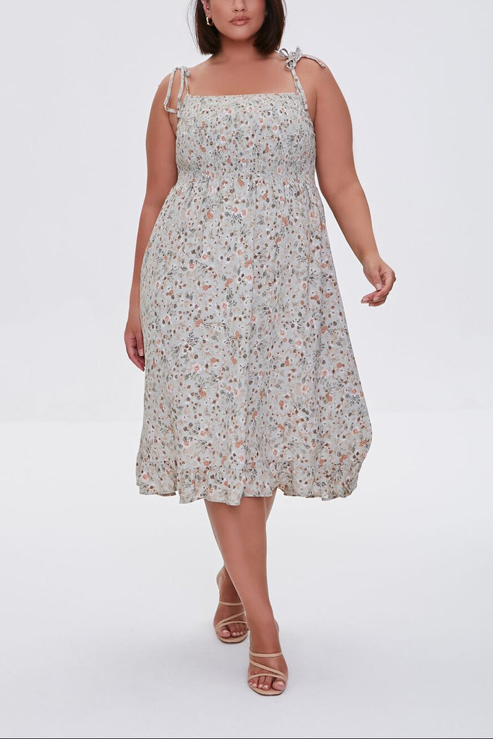 Plus Size Floral Print Dress