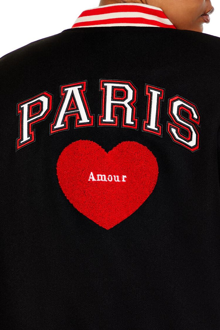 Plus Size Paris Varsity Jacket