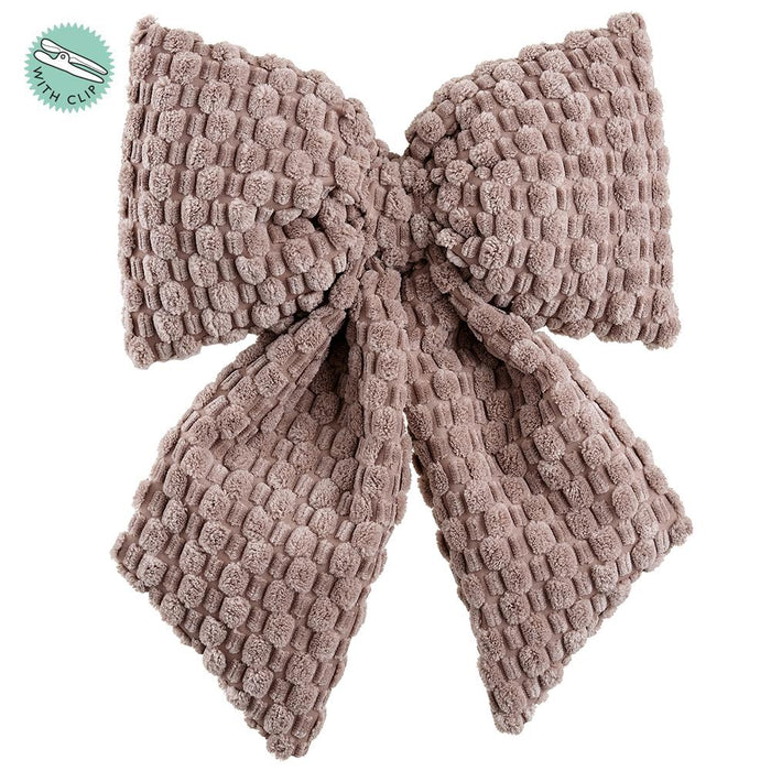 Plush Woven Bow With Clip