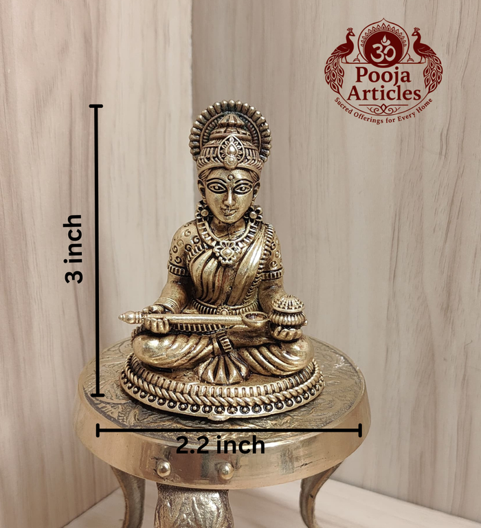 Premium Brass Annapoorani Idol 3 Inch Pooja Articles