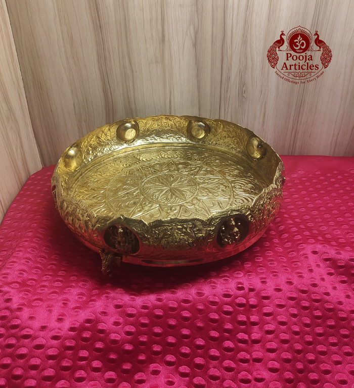 Premium Brass Ashtalakshmi Urli 12 Inch