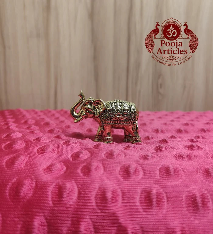 Premium Brass Elephant Idol 1.5 Inch