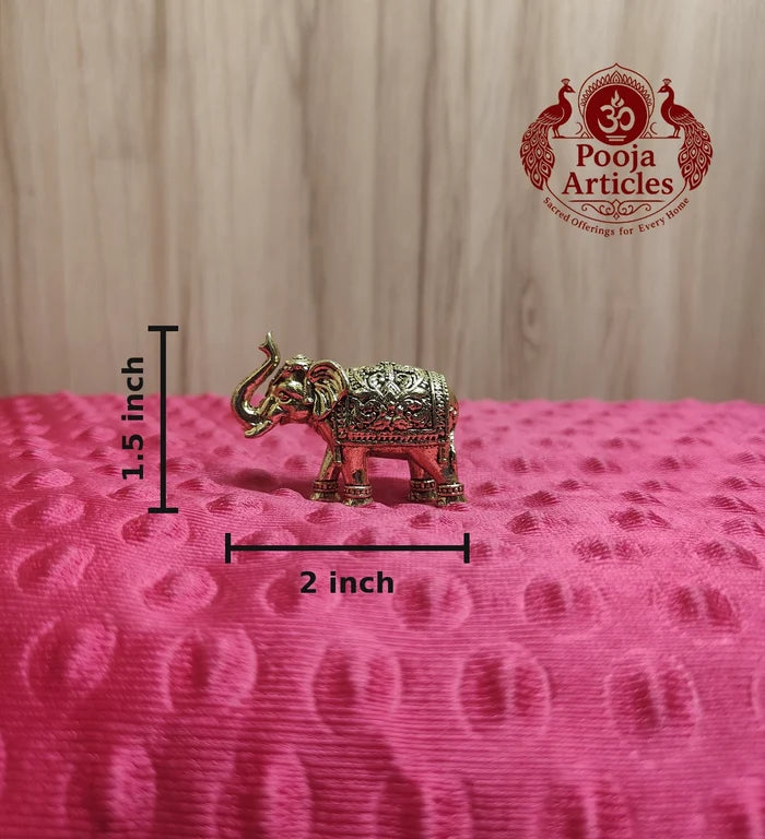 Premium Brass Elephant Idol 1.5 Inch
