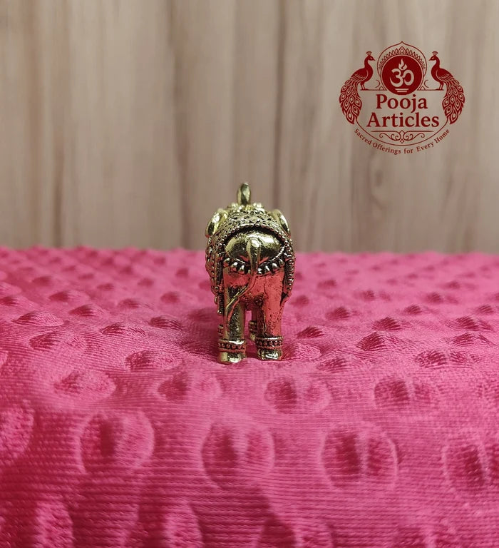 Premium Brass Elephant Idol 1.5 Inch