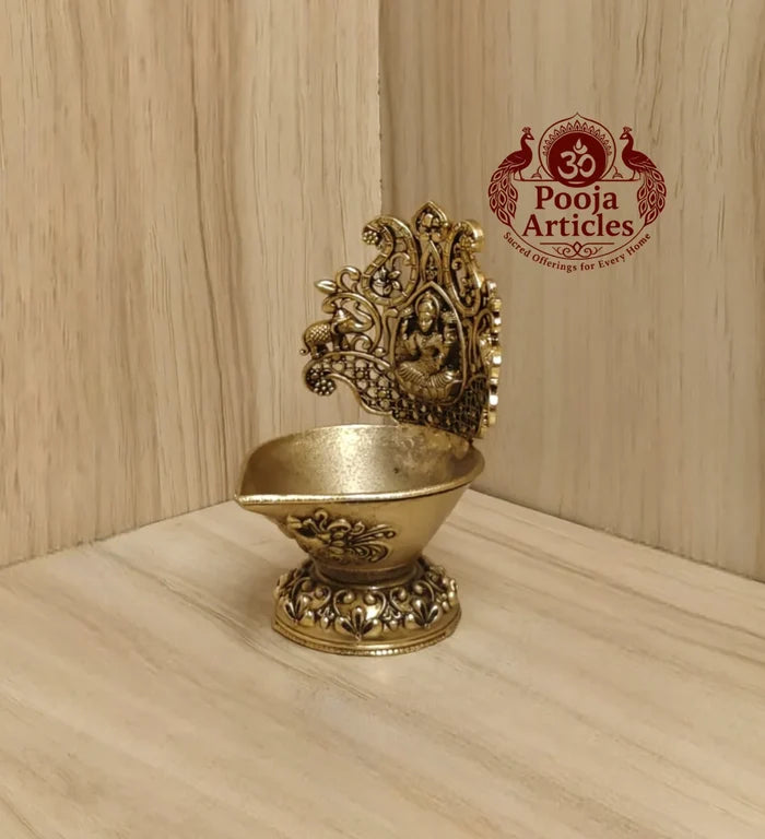 Premium Brass Gaja Lakshmi Vilakku 4 Inch
