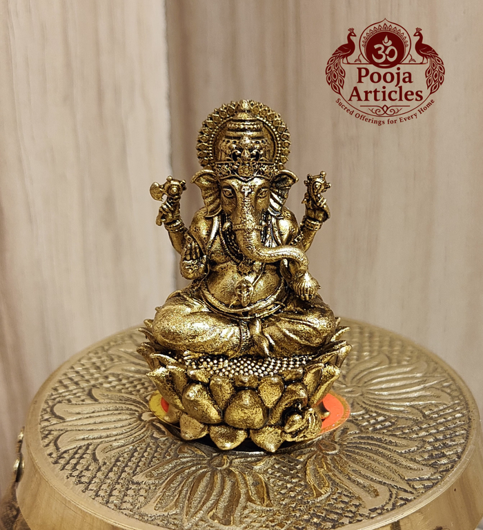 Premium Brass Ganesha Statue 2 inch