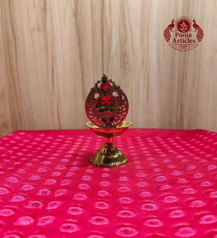 Brass Lakshmi diya oil lamp 3.5 inch