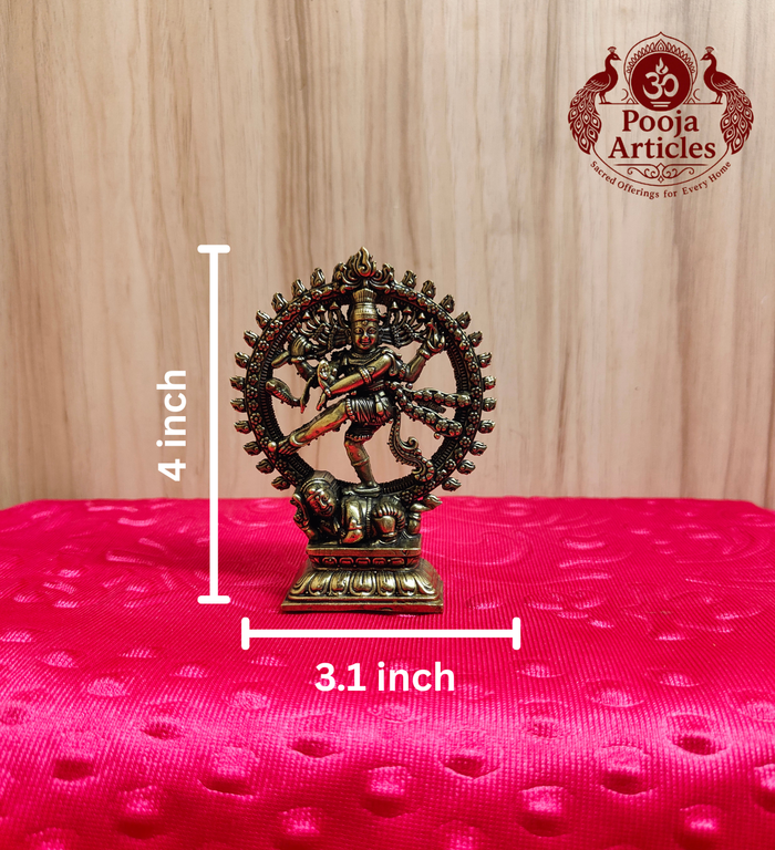 Premium Brass Lord Nataraja Idol 4 Inch measurement