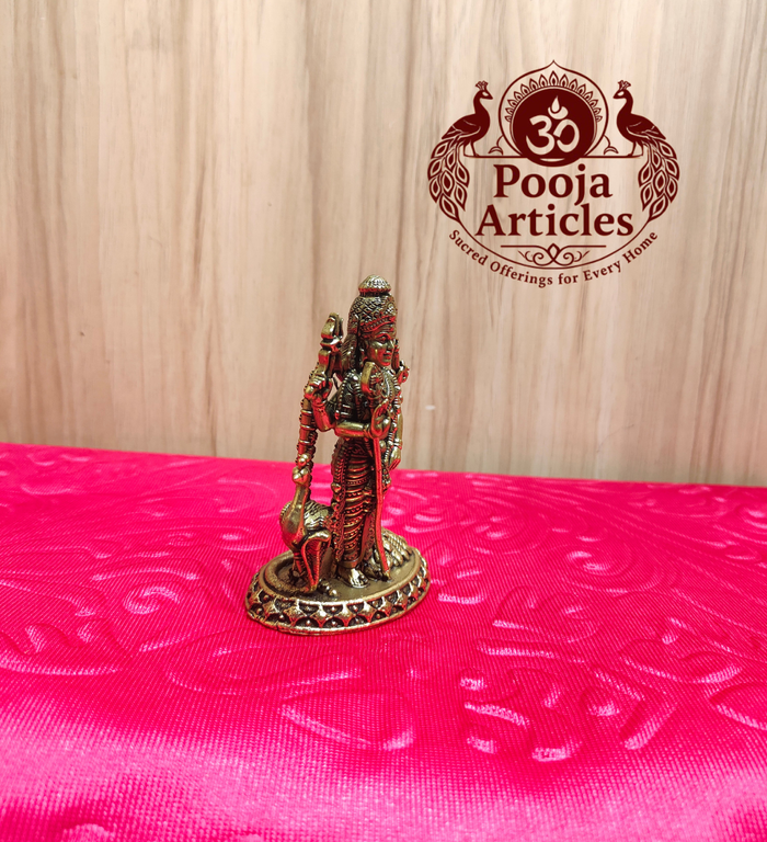 Premium Brass Murugan - Side view with Trishul