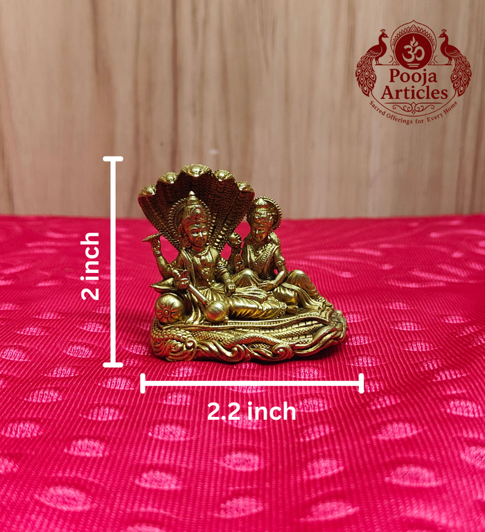 Premium Brass Vishnu Lakshmi Idol 2 Inch