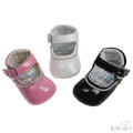 PU SHOES W/VELCRO STRAP, BUCKLE & DIAMONTE: B2178 - Kidswholesale.co.uk
