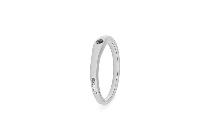 Qudo silver stainless steel interchangeable Fine leaf ring for everyday gift from Magnolias Home Decor