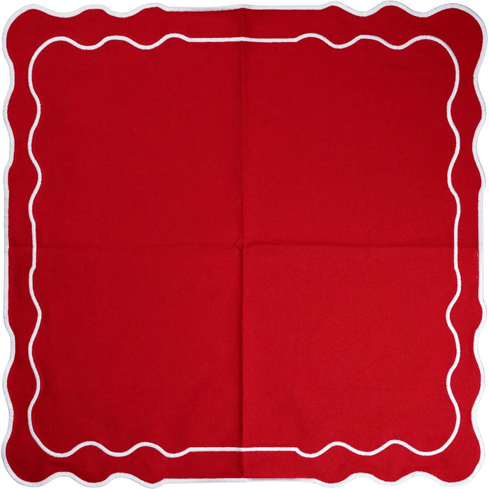 Red Placemat – Festive Cotton Holiday Table Accent - Villa Decor & Design