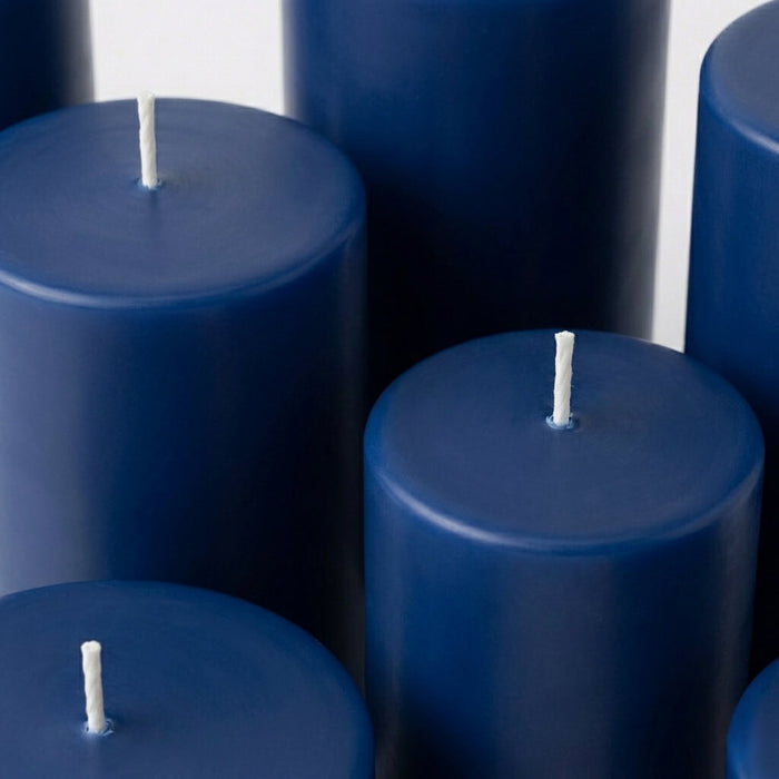Richland 4" x 12" Navy Blue Pillar Candle Set of 6