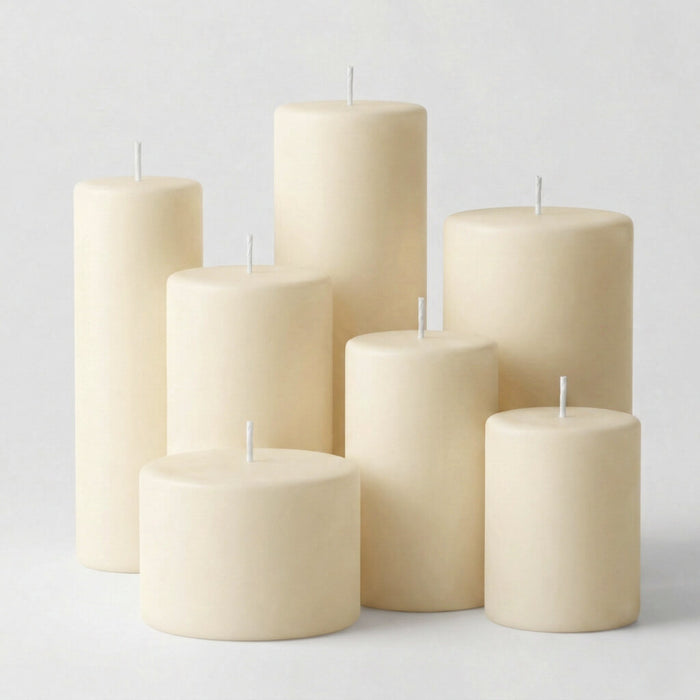 Richland 4" x 4" Ivory Pillar Candles Set of 6