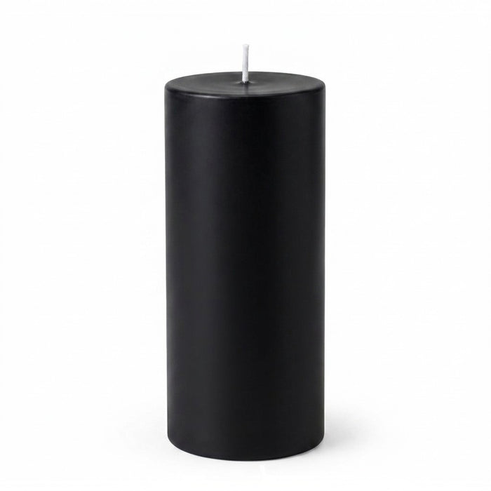 Richland 4" x 9" Black Pillar Candles Set of 6