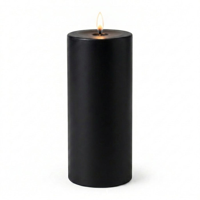 Richland 4" x 9" Black Pillar Candles Set of 6