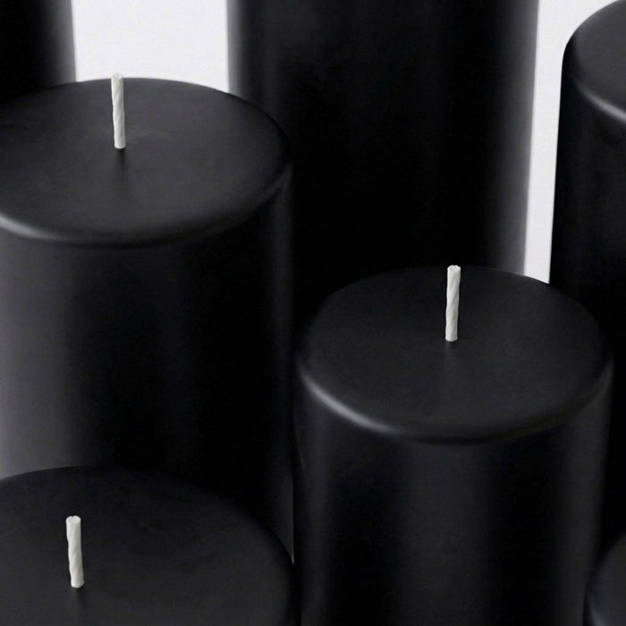 Richland 4" x 9" Black Pillar Candles Set of 6