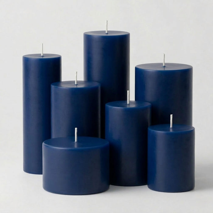 Richland 4" x 9" Navy Blue Pillar Candles Set of 6