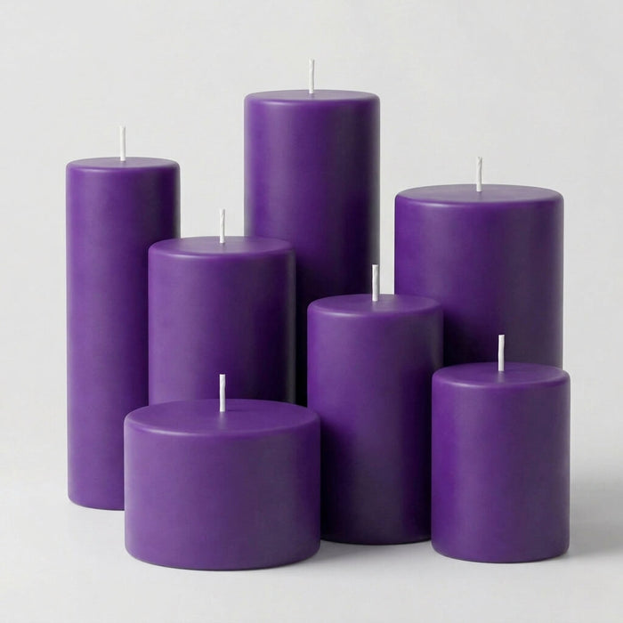Richland 4" x 9" Purple Pillar Candles Set of 6