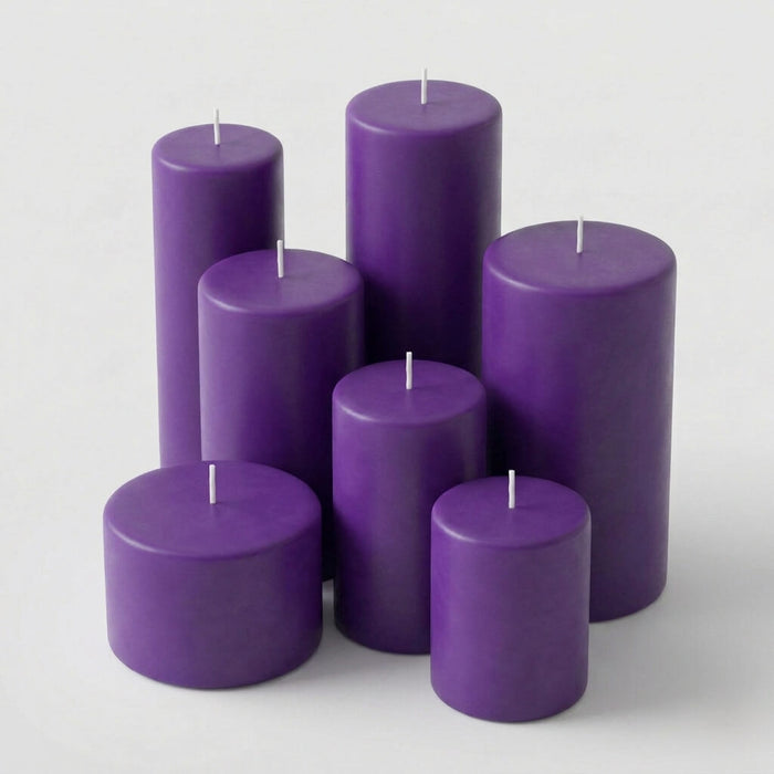 Richland 4" x 9" Purple Pillar Candles Set of 6