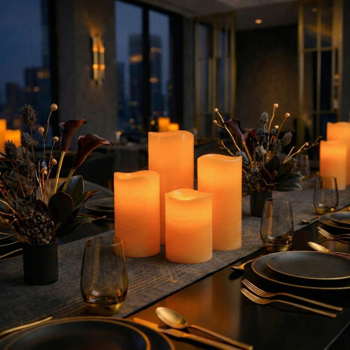 Richland LED Big Pillar Candle Ivory 6” x 10”