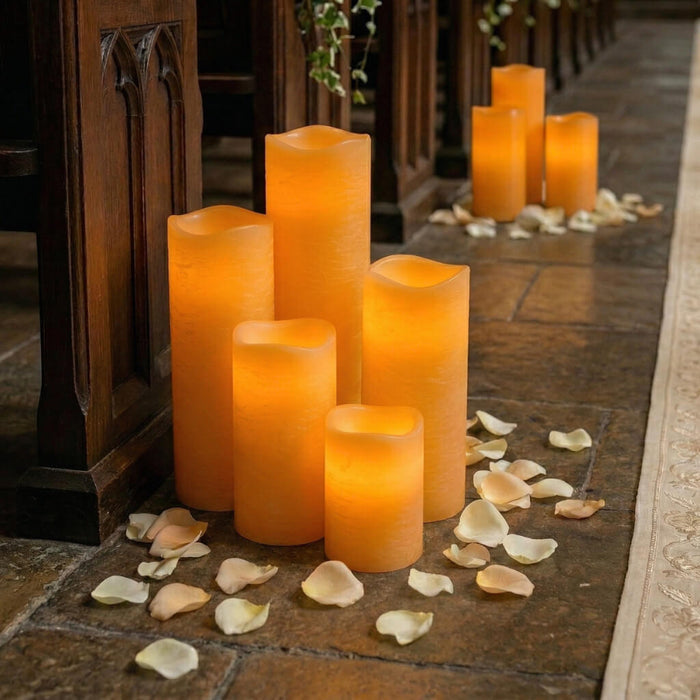 Richland LED Big Pillar Candle Ivory 6” x 10”