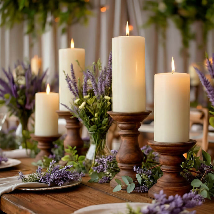Richland Pillar Candles 4 x4", 4"x6" & 4"x9 Light Ivory Set of 18