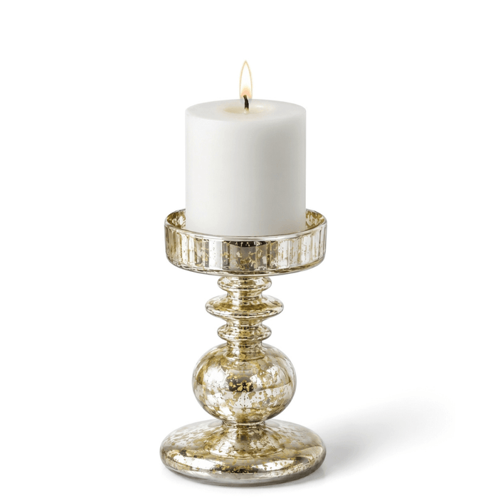 7.3" Pillar Holder Unique Mercury Bubble with candle