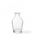 Clear glass Quinn Vase shown on a white background