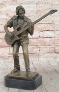 Rock Bass Guitarist Bronze Sculpture Music Figure