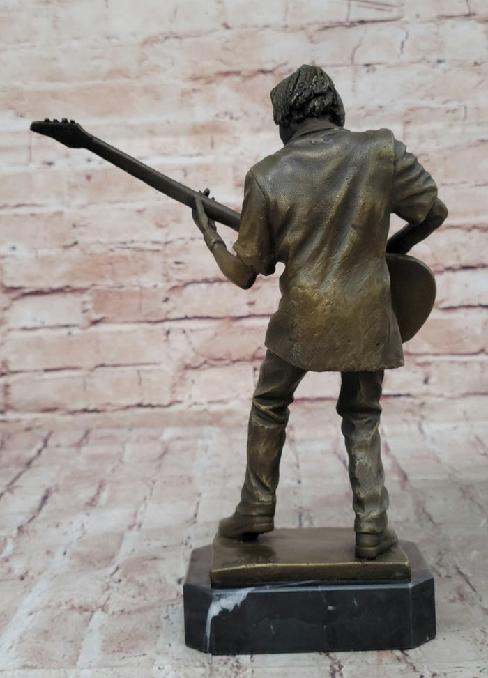 Rock Bass Guitarist Bronze Sculpture Music Figure