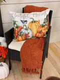 Rust Woven Fabric Chenille Waffle Weave Throw