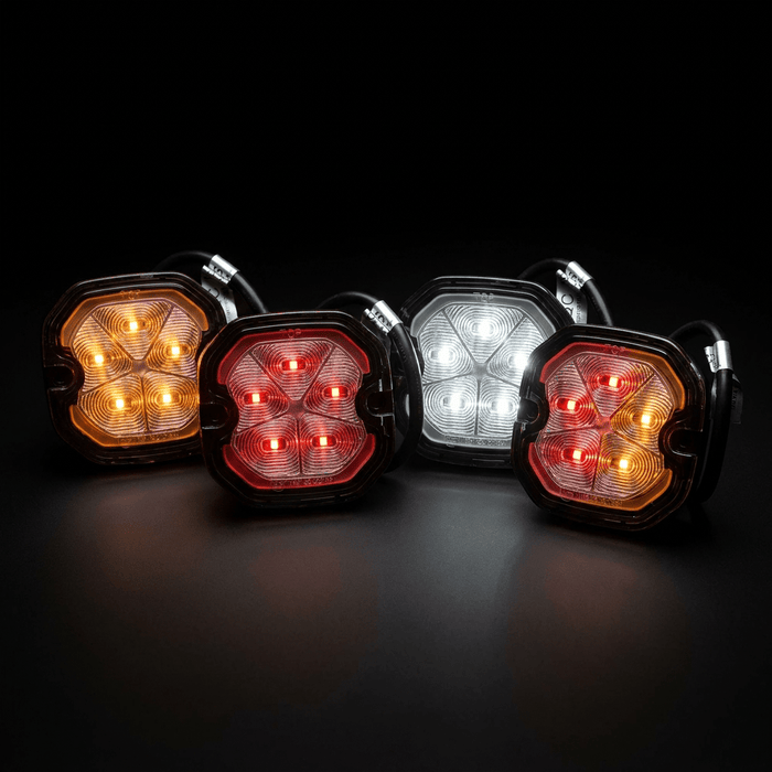 S500 4 - way Square LED hazard warning lightLED warning lightS500-AVSWDSRH Lighting