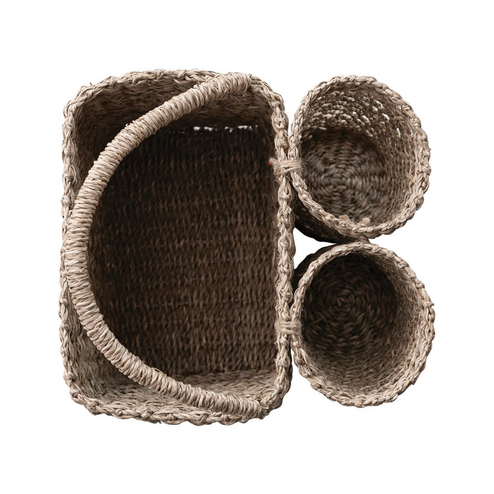 Seagrass Basket with Bottle Holders