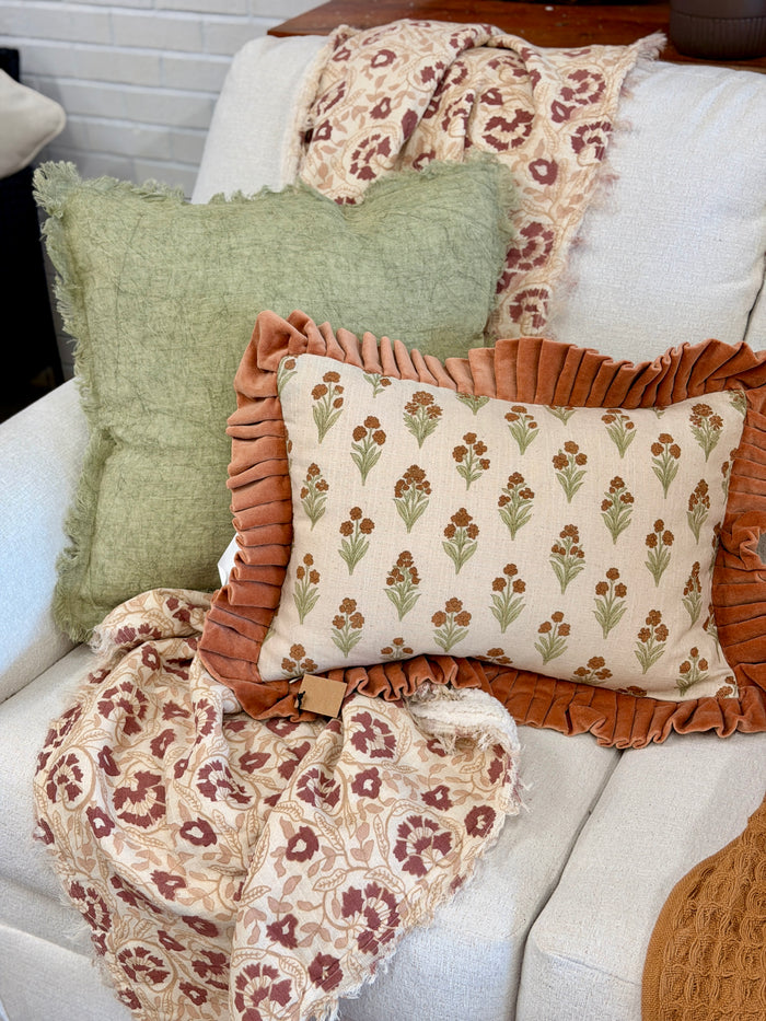 Sherpa Back Printed Cotton Throw
