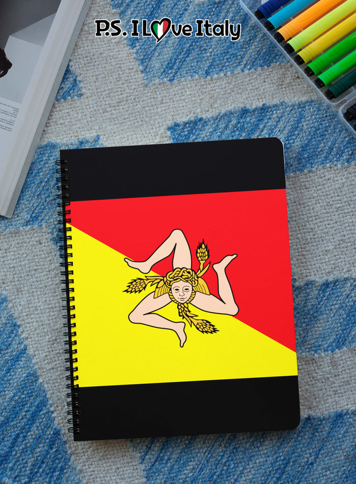Sicilian Flag Spiral Bound Notebook