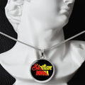 Sicilian Nonna With Black Circle Pendant Necklace