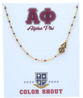 Side Set Enamel Bead Necklace- Alpha Phi