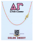 Side Set Enamel Bead Necklace- Delta Gamma