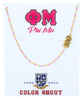 Side Set Enamel Bead Necklace- Phi Mu