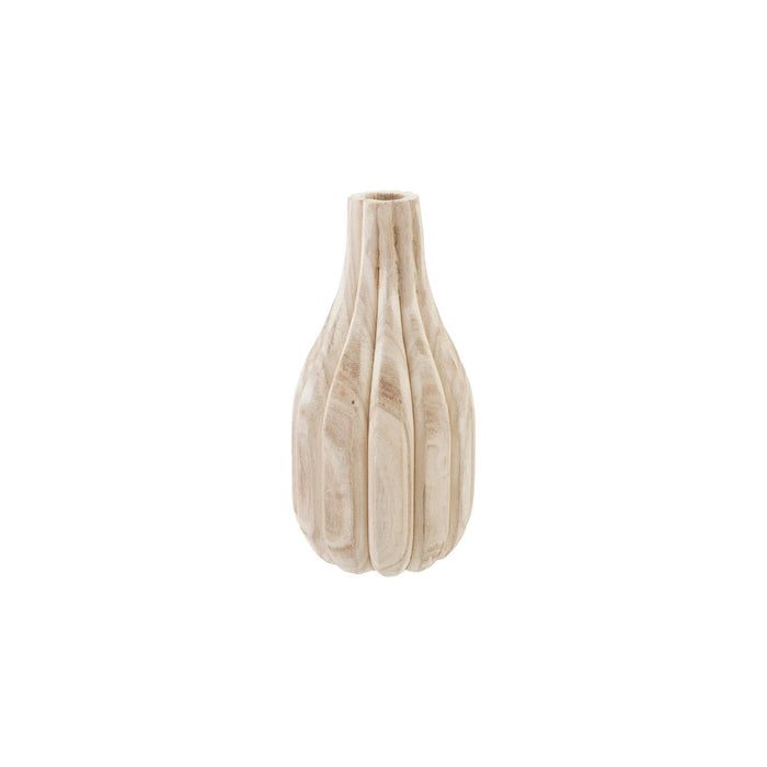 Small Sedona Carved Paulownia Wood Vase