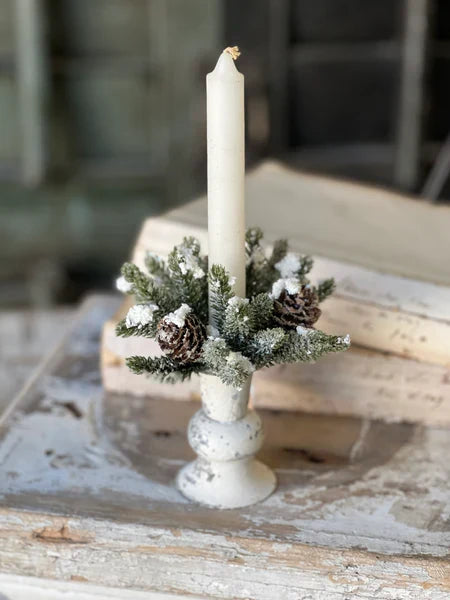 Snowy Mini Cone Candle Ring