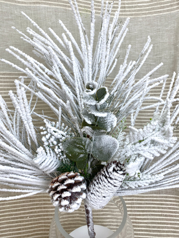 Snowy Winter Pine Spray
