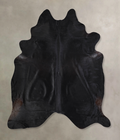 Solid Black Cowhide Rug #A33875