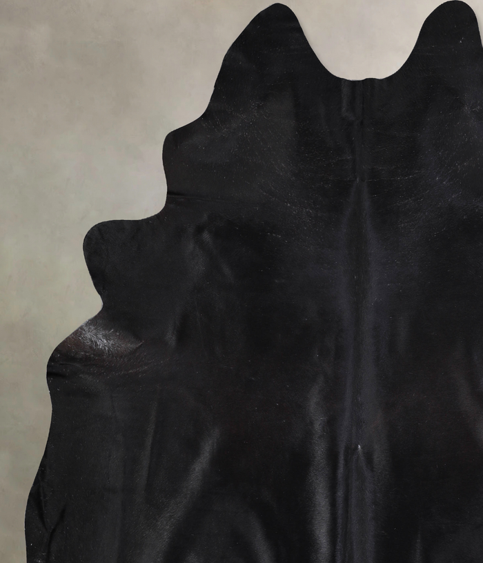 Solid Black Cowhide Rug #A33875