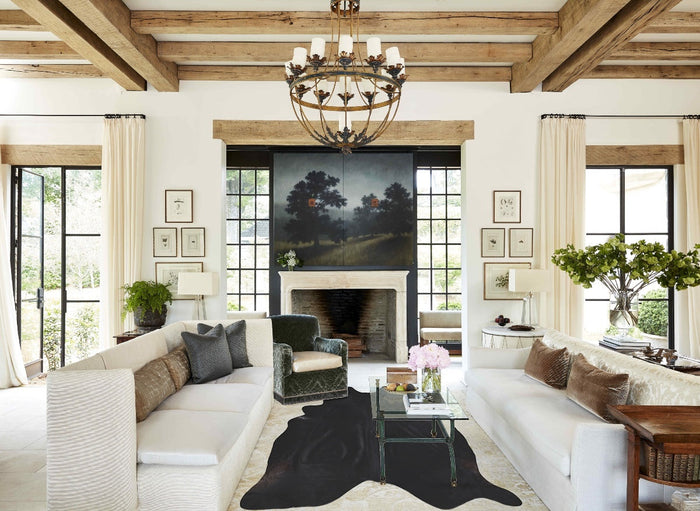 Solid Black Cowhide Rug #A33875