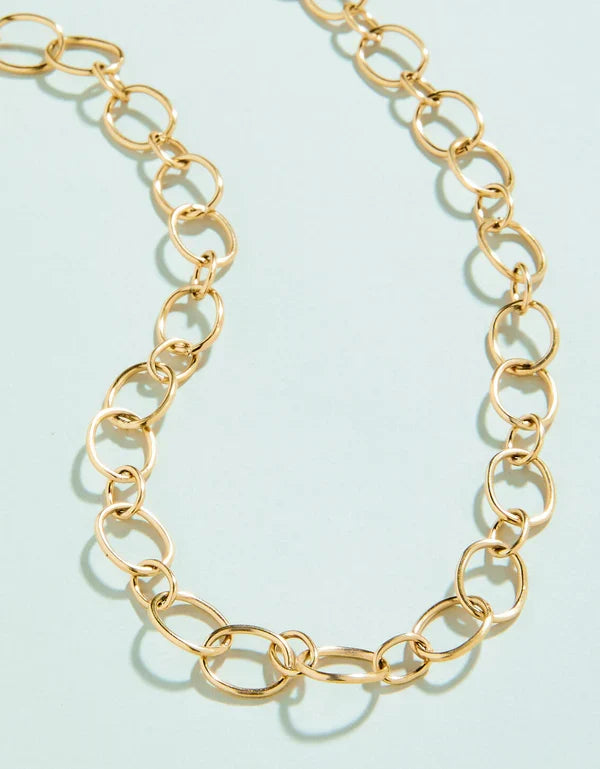 Spartina Splash Daufuskie Island gold oval link necklace tarnish free for everyday gift from Magnolias Home Decor