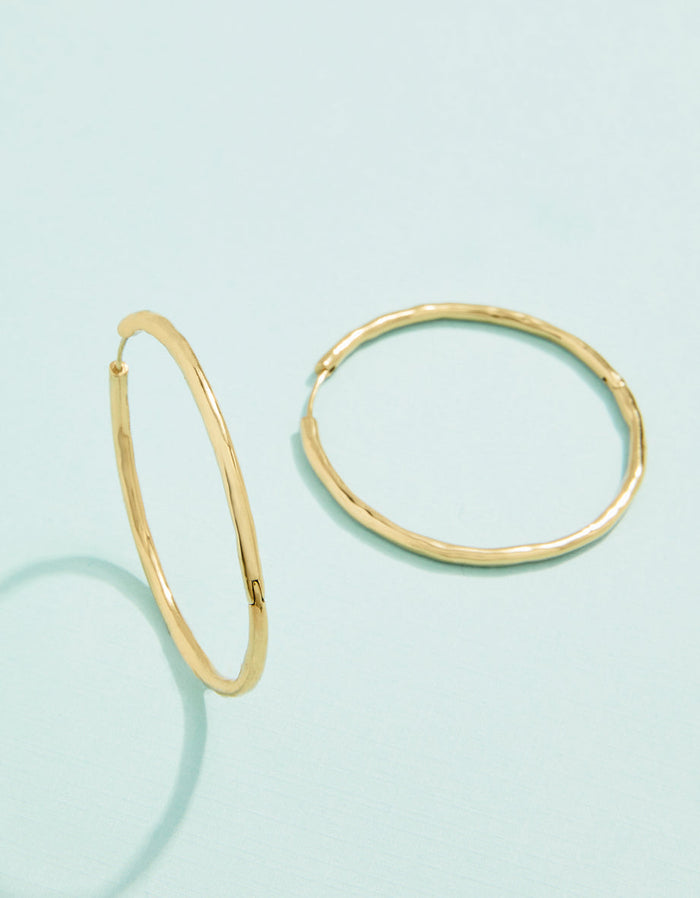 Spartina Splash Moonglade gold hoop earrings 40mm tarnish free for everyday gift from Magnolias Home Decor